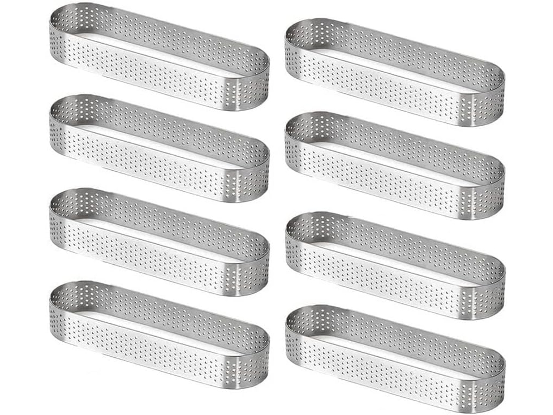 Juego de 8 moldes ovalados para tartaletas, postres franceses, mousse, tarta de frutas y quiche, en Gokoco