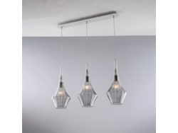 Zeus - Riel De Hierro Con Cristal Pyrex Gris 3 Luces L.75 X 10 - Bl270-bin3-gr