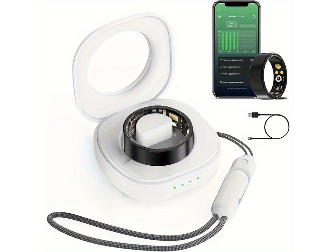 Anillo Inteligente Gertiz Calorías, Monitoreo del Sueño Compatible con iOS y Android Negro 11