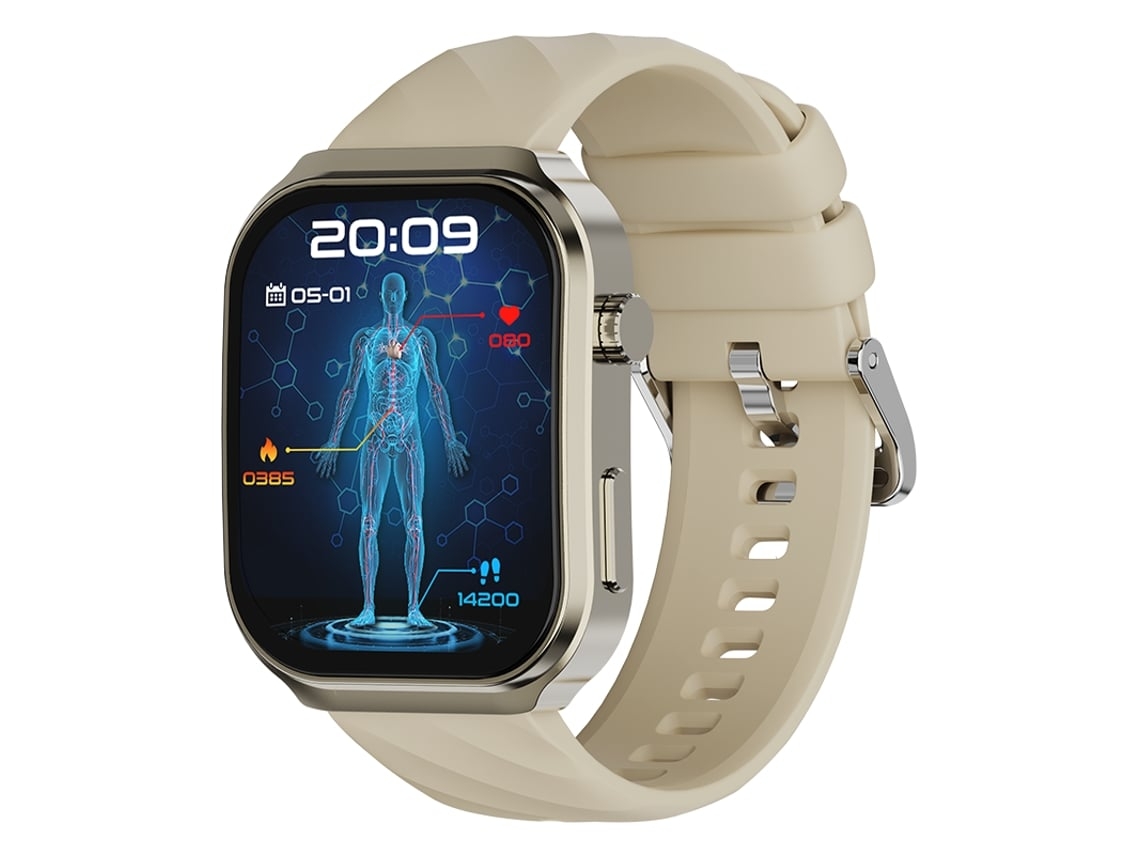 Reloj inteligente con llamadas Bluetooth, pantalla curva de 2", asistente de voz y monitorización de frecuencia cardíaca y oxígeno en sangre. Damasco Chennnls