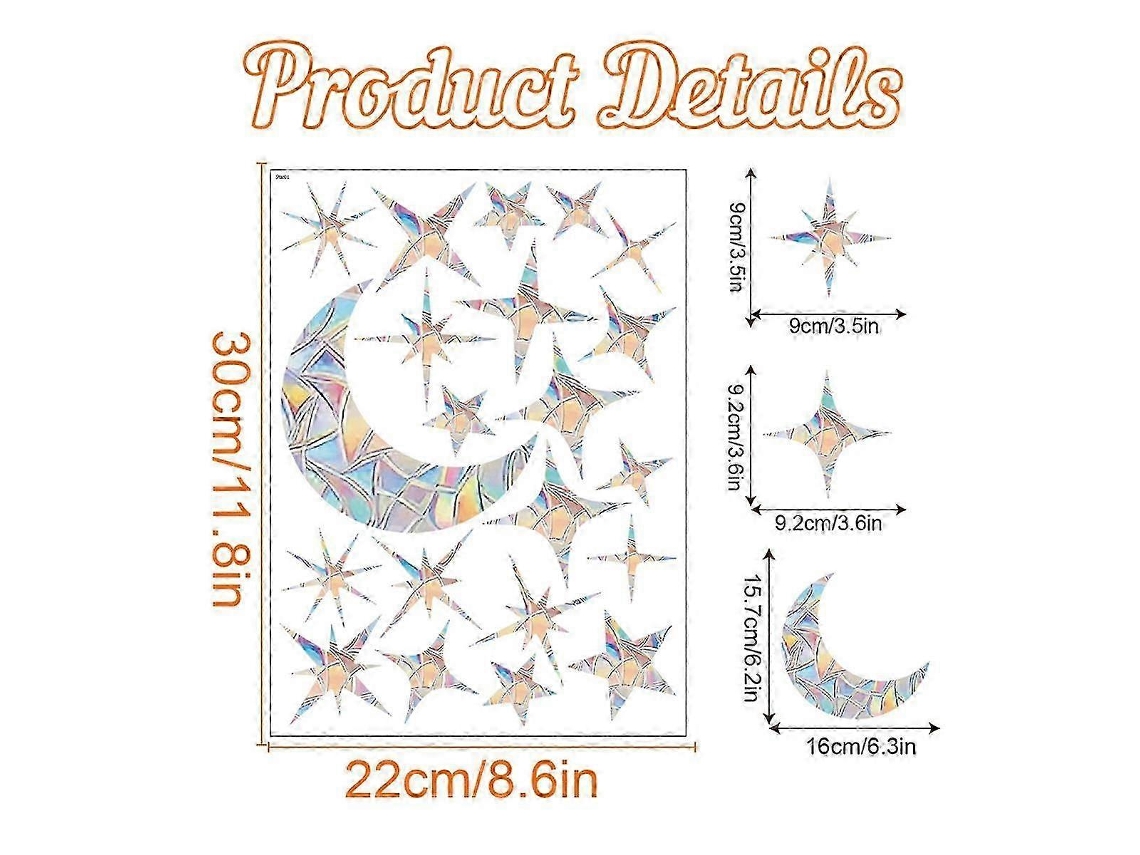Set de 8 pegatinas para ventanas con forma de mariposa, seta, hoja y prisma arcoíris para decorar habitaciones infantiles y el hogar.