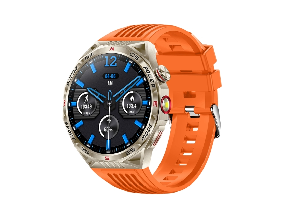 Pulsera de silicona de 1,85 pulgadas, reloj inteligente resistente al agua IP68 con monitorización del sueño (naranja)