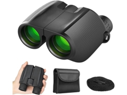 Binoculares para adultos y niños 10x25 HD Binoculares impermeables Field Surfer con visión nocturna y lente FMC para observación USHION
