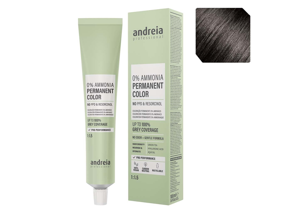 Coloración Permanente Vegana 0% Amoniaco N°3.0 100Ml ANDREIA
