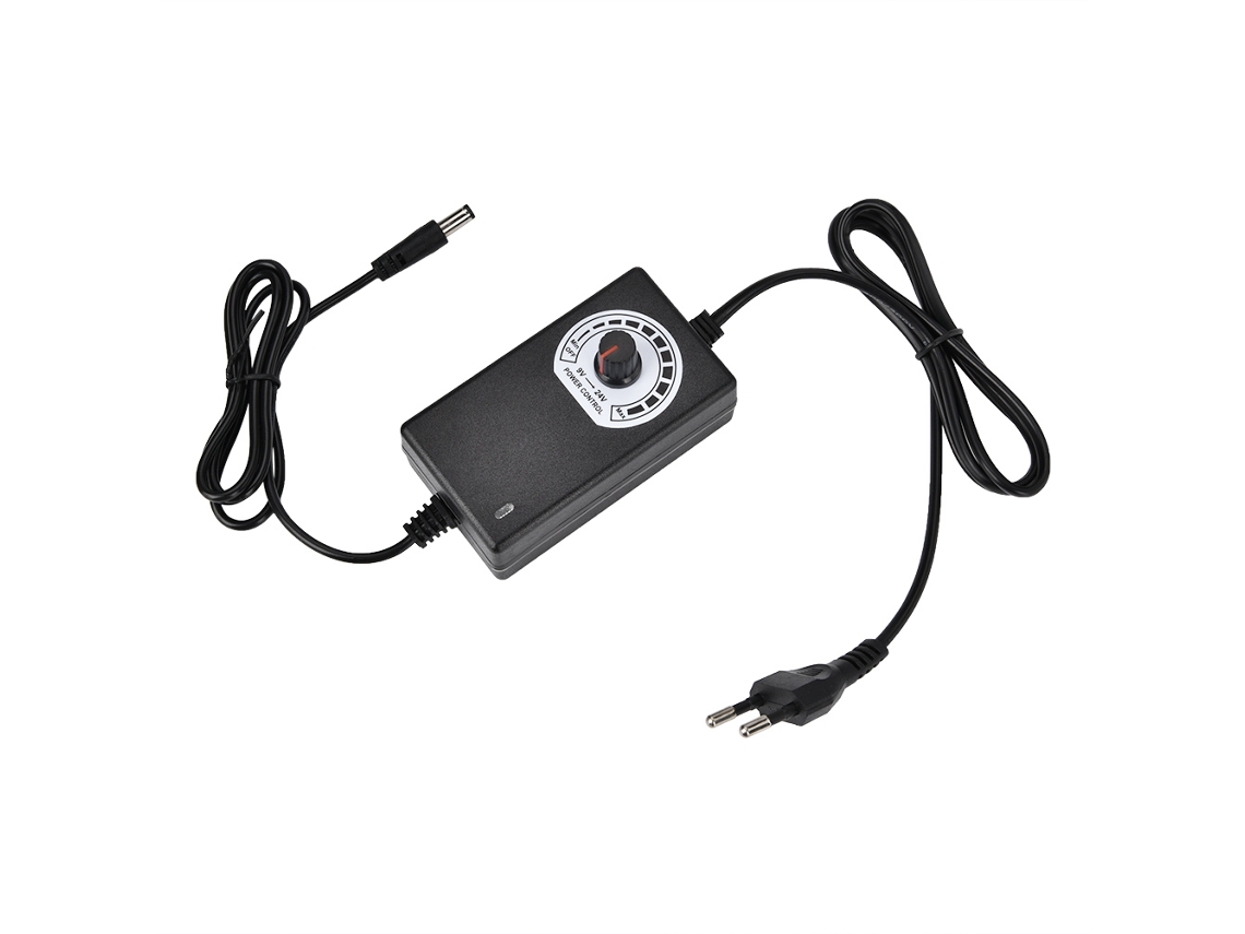 Adaptador De Corriente Ajustable De 9v-24v 1a Con Control De Velocidad Y Voltaje.