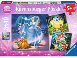 Conjunto de 3 Puzzles RAVENSBURGER Disney Princess (49 Piezas)