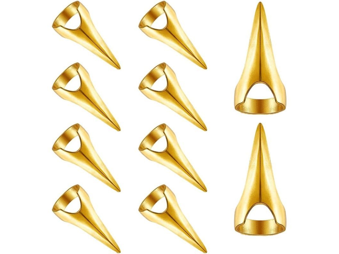 Kit De Herramientas De Peinado Con Anillos Para Separar El Cabello, 10 Piezas, Color Dorado, Para Salón Y Uso Doméstico.