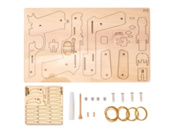 Kit De Modelo De Pistola De Goma De Madera Para Armar En 3d Para Niños