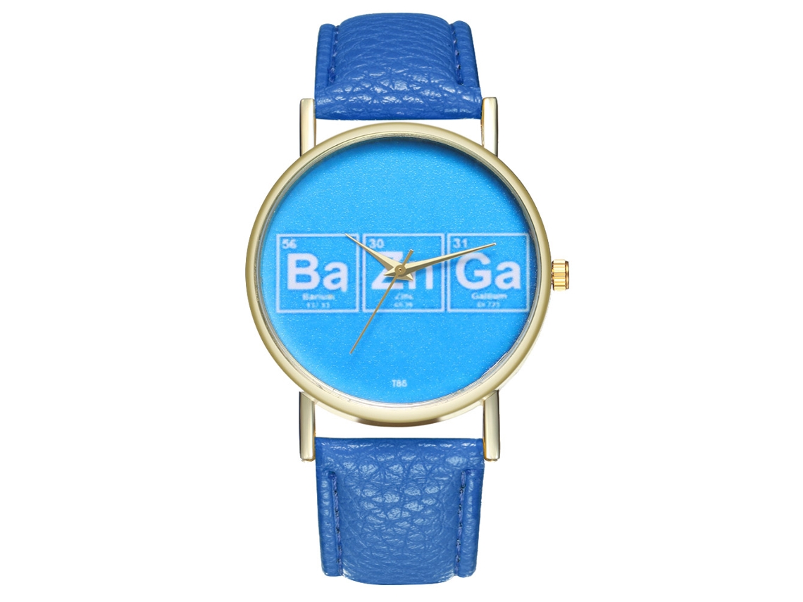 Reloj De Cuarzo Unisex Con Correa De Cuero Pu Simple Regalo De Cumpleaños T85-a Azul Real
