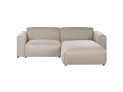 Sofá De Esquina Beliani Faaborg De Tecido Creme 250x162x73