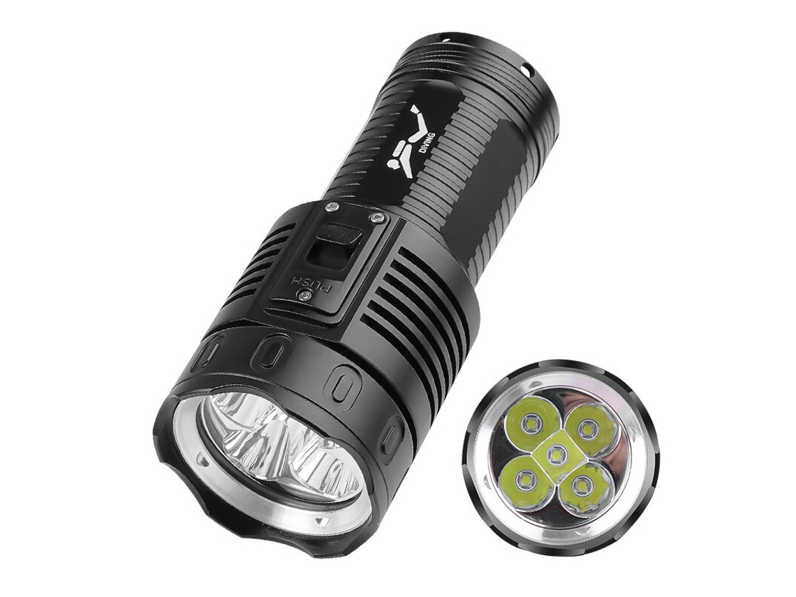 Linterna De Buceo Profesional De Alta Luminosidad T40 Led, Resistente Al Agua Y De Larga Duración.