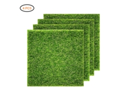 4 Piezas De Césped Artificial Para Jardín Ornamental En Miniatura Diy, 15x15cm, Pvc, Musgo Simulado
