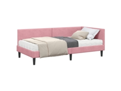 Syfax™ Estructura De Cama Esquina Con Colchón 2 Pcs Gris Terciopelo