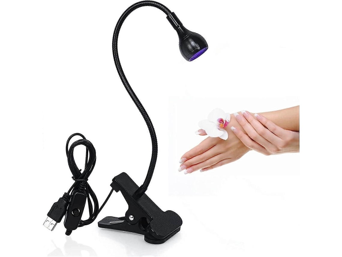 Mini Uv Curing Lamp For Nail Improvement Uv Light With Clip And Switch Usb Light GOKOCO (black)
