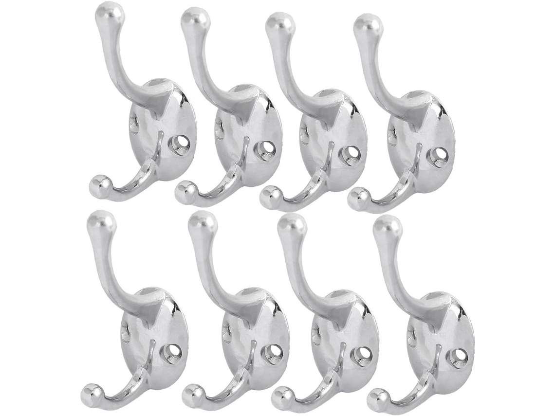 Piezas De Accesorios De Baño, Colgador De Ropa Doble De Pared Chapado En Zinc Para Tapa De Prenda,