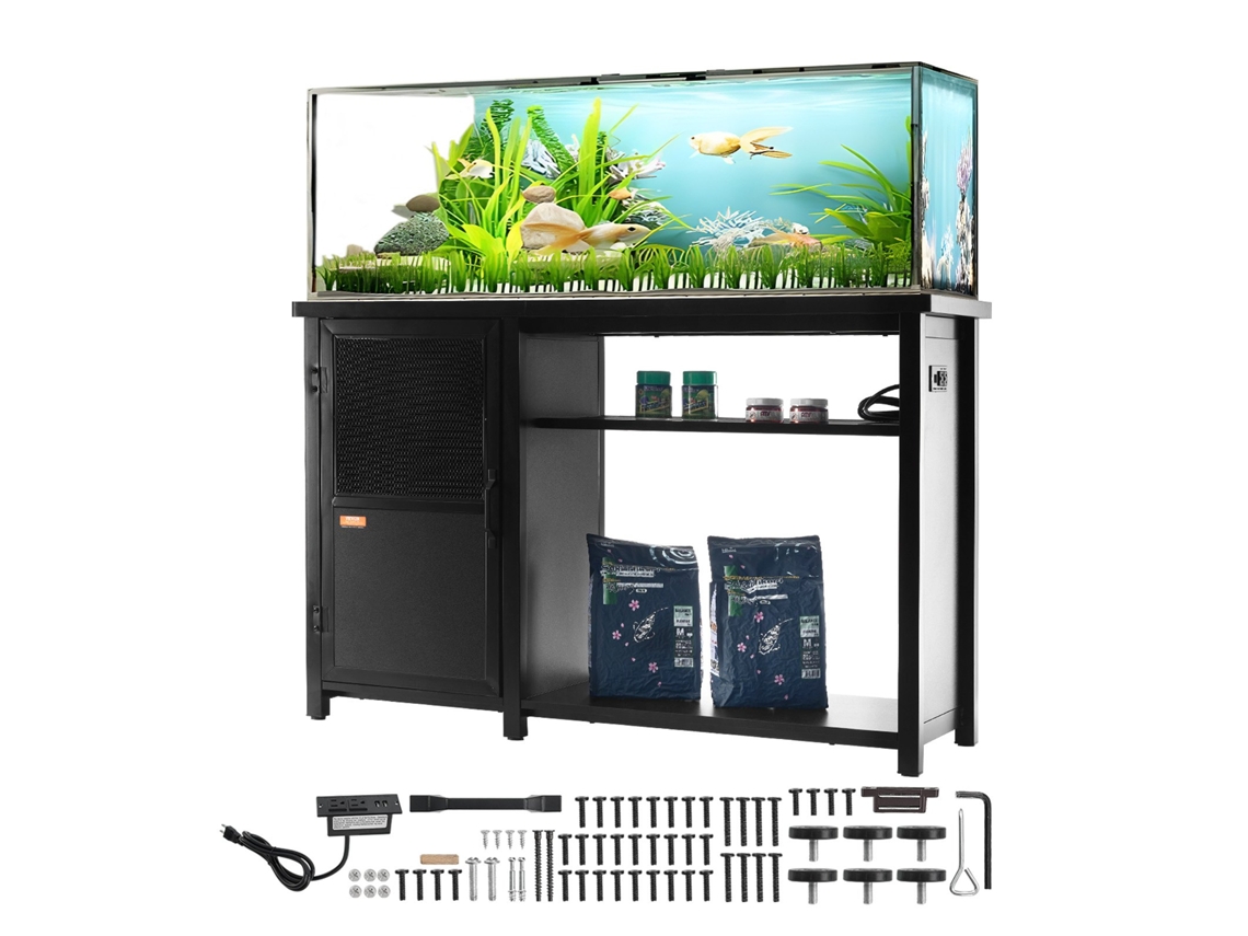 VEVOR Soporte para Acuario Carga de 284 kg MDF Acero Tomacorriente Integrado