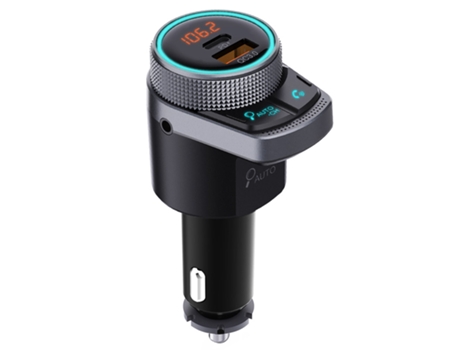 Transmisor FM Escaneo automático FM USB QC3.0 PD Tipo C Cargador de coche de carga rápida Bluetooth 5.0 Modulador FM manos libres para coche (Negro...