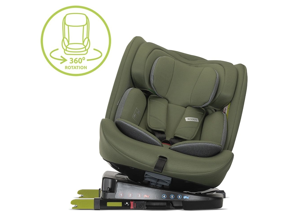 Silla de coche Rodeo I Talla 40 150 cm con Isofix y rotación de 360° de Lorelli Green