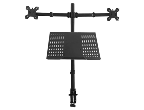Soporte de Monitor Doble Portátil 1LIFE 13' - 27' Articulado Negro