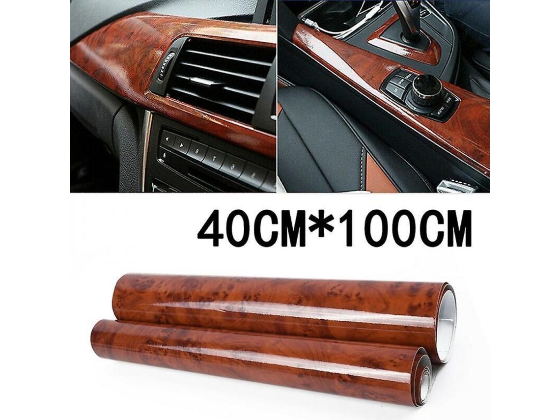 1 Pegatina De Vinilo Para Coche De 40x100cm Con Textura De Madera Brillante, Película Adhesiva Para Interior Y Exterior Trx Marrón