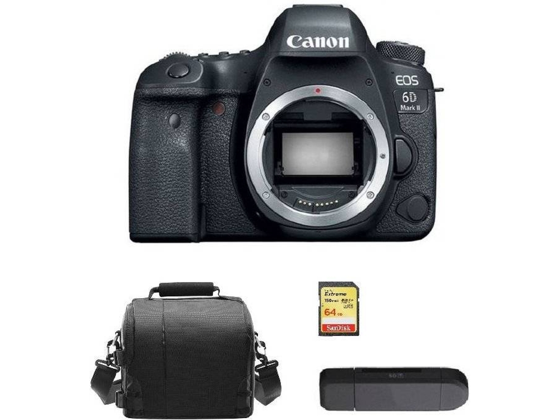 Cámara Reflex CANON EOS 6D II + Tarjeta SD 64GB + Bolsa + Lector de Tarjetas SD (Full Frame)