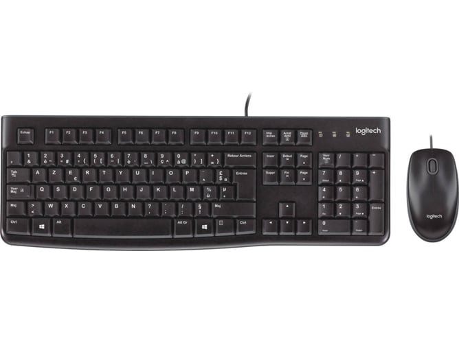 Teclado LOGITECH MK120 (Con Cable - Layout Belga - Teclado Numérico)
