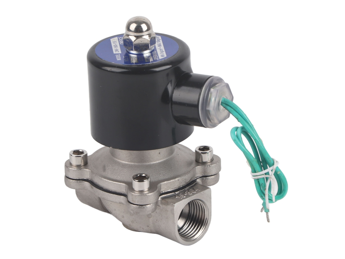 Válvula Solenoide De Acción Directa, Acero Inoxidable 304, Normalmente Cerrada, 1/2 Pulgada, 24 V Ca, Industrial.