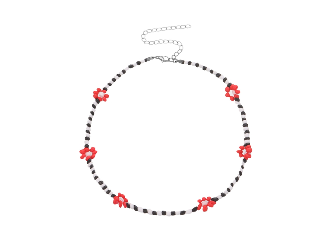 Collar Ajustable Con Cuentas De Flores Coloridas, Pulsera De Joyería Linda Para Mujer