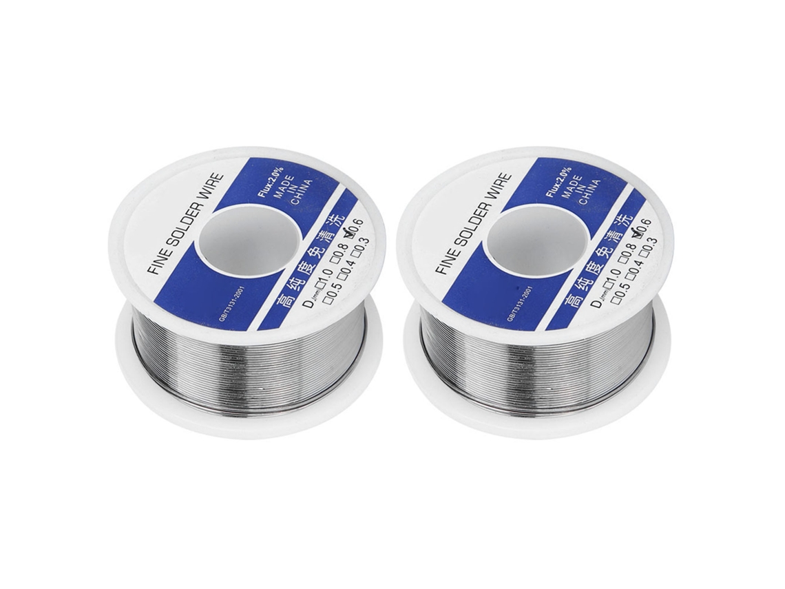 2 Unidades De Alambre De Soldadura Recubierto De Resina De 0,6 Mm Y 100 G Para Soldadura Eléctrica Diy