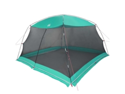 Tienda de campaña con mosquitera y techo verde marino de 380 x 380 x 225 cm.