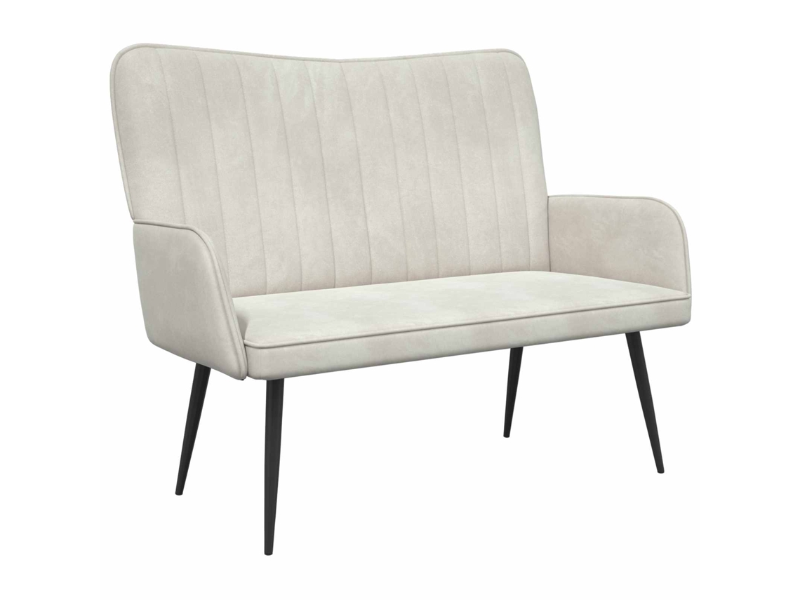 Sofá para 2 personas color crema, 115 x 61 x 87 cm, terciopelo, MAISON EXCLUSIVE (v)