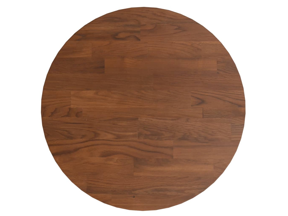 Tablero De Mesa | Tablero De Escritorio | Superficie De Mesa Redonda Madera De Roble Marrón Oscuro Ø30x1,5cm