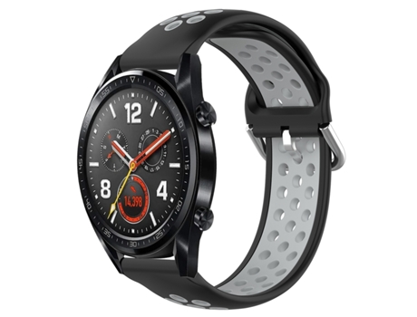 Correa de reloj inteligente para Huawei Watch GT 46 mm/42 mm 22 mm Correa de reloj deportivo de dos colores (negro + gris)