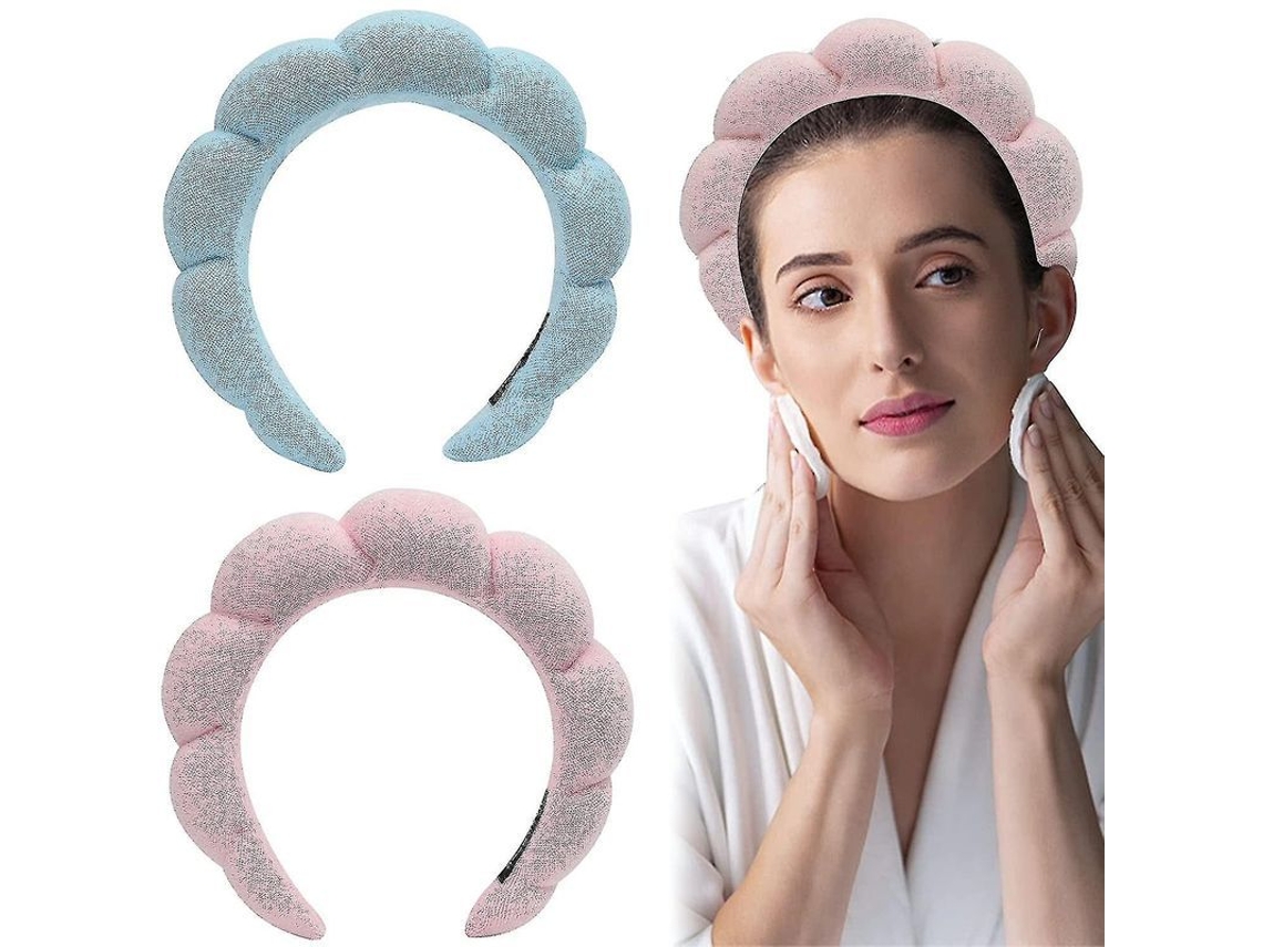 Diadema de felpa y malla para mujer, modelo 2026, ideal para maquillaje, limpieza facial y yoga.