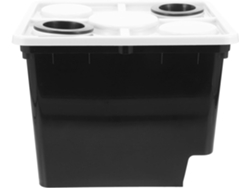 Cubo De Plástico Negro Para Cultivo Sin Tierra Con Tapa Y Cesta.