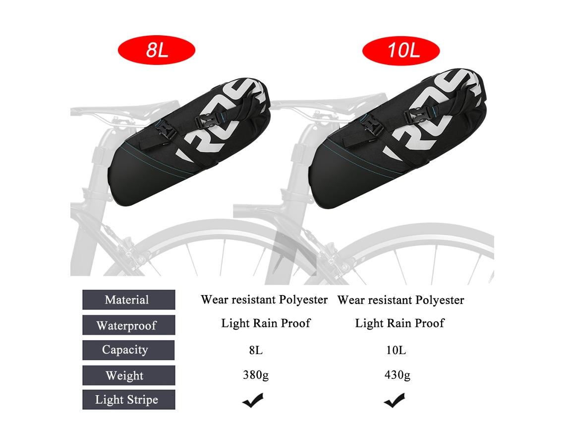 Bolsa De Asiento De Bicicleta Roswheel 8l Para Mtb, Bolsa Trasera Clip-on Expandible, Accesorios De Ciclismo