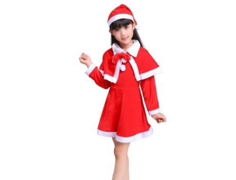 Disfraz de Papá Noel Disfraz de Papá Noel para niño Traje de Papá Noel Traje de Navidad Traje de Fiesta, Niña 120 cm