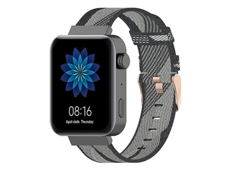 Pulsera Correa de Reloj de Nailon a Rayas de 18 mm para Xiaomi Mi Watch, Garmin Vivomove 3s / Vivoactive 4s Gris VENISYMLIS