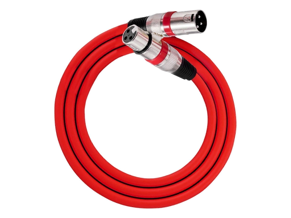 Cables de micrófono LALAMOLI XLR de 3 pines macho a hembra para consolas de mezcla y amplificadores, color rojo