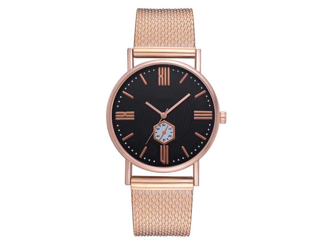 Reloj De Pulsera Casual Formal Unisex Con Correa De Silicona Fanteeda (oro Rosa)