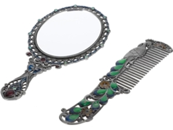 Miroir Cosmétique Portátil En Métal Résistant Para Fille, Maquillage Y Voyages Cuelloleur Aléatoire