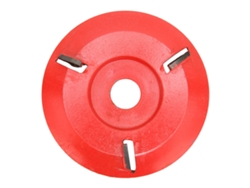 Disco de tallado de madera curvo rojo de 3 puntas para mesa de café o té