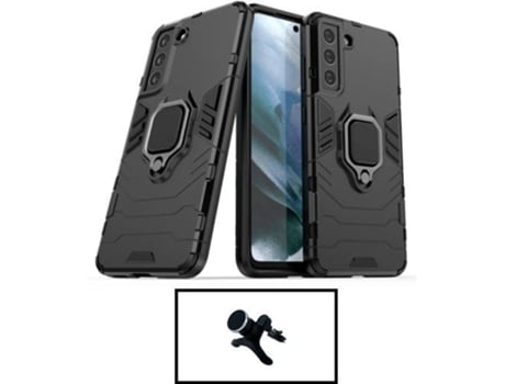 Kit Carcasa 3X1 Military + Soporte Magnético Carro Reforzado Samsung Galaxy S22+ Plus 5G PHONECARE Negro