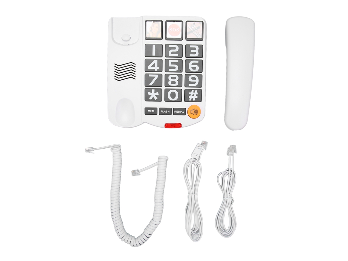 Telefone Fixo Com Fio Botões Grandes Para Idosos Discagem Com Um Toque Alto Volume Branco Ld 269sp