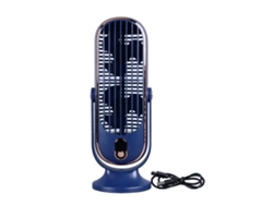 Ventilador De Torre Usb Para Escritorio, 1800 Mah, Motor Sin Escobillas, Oscilación, 5 Velocidades, Silencioso, Azul.