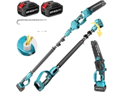 Sierra de pértiga sin escobillas, extensión ajustable, baterías recargables, 2 baterías, enchufe UE OEM