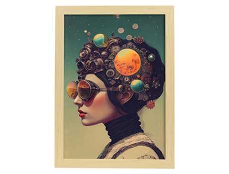 NACNIC Poster Sistema Solar En Estilo Surrealismo Cinematográfico Ilustraciones Y Grabados De Historieta Abstracta Y Artística A3 Marcos Madera