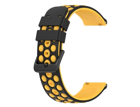 Correa de Silicona 22mm diseño bicolor para Garmin Forerunner 255/745 - negro/amarillo