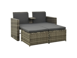Conjunto de muebles de jardín con cojines, mimbre gris PE, Dkd Home Decor