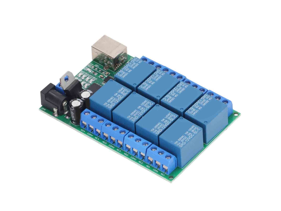 Omni-módulo Relé 8 Canales Dc12v Puerto Serie Uart Control Remoto Plc Motor Led Usb